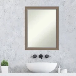 21" X 27" Non-Beveled Eva Narrow Bathroom Wall Mirror Brown - Amanti Art -Avanti Sales Shop GUEST ac6909f5 bddc 4377 8842 8ace32bf4931