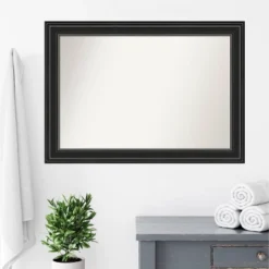 42" X 30" Non-Beveled Ridge Black Bathroom Wall Mirror - Amanti Art -Avanti Sales Shop GUEST af658c27 3b95 4e1f aeaf d296d71caa07