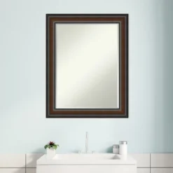 Amanti Art Cyprus Walnut Petite Bevel Wood Bathroom Wall Mirror 28.75 X 22.75 In. -Avanti Sales Shop GUEST b00d86a9 831b 4143 862f 854336b4281e