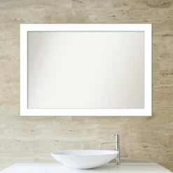 40" X 28" Non-Beveled Wedge White Bathroom Wall Mirror - Amanti Art -Avanti Sales Shop GUEST b36f3cab 7ef7 42ce 8acb 6dfad64b61e0