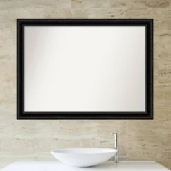 42" X 31" Non-Beveled Corded Bathroom Wall Mirror Black - Amanti Art -Avanti Sales Shop GUEST b4027225 03e4 40c7 9f91 d7c84f638237