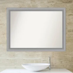 43" X 32" Non-Beveled Peak Polished Nickel Narrow Bathroom Wall Mirror - Amanti Art -Avanti Sales Shop GUEST b5eefbeb f647 4613 be83 6859462656e9