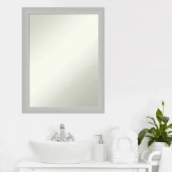 21" X 27" Non-Beveled Low Luster Wood Bathroom Wall Mirror Silver - Amanti Art -Avanti Sales Shop GUEST b706616c cd90 48fa a394 e1e0694a2497