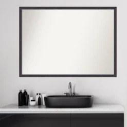 40" X 29" Non-Beveled Scoop Wood Bathroom Wall Mirror Dark Bronze - Amanti Art -Avanti Sales Shop GUEST b79868f2 876a 46e6 8015 514c02b56306