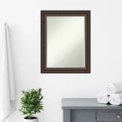 Amanti Art Cyprus Walnut Petite Bevel Wood Bathroom Wall Mirror 28.75 X 22.75 In. -Avanti Sales Shop GUEST b9f15c98 9caf 47af a147 5f4c5c362a0d