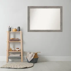 43" X 32" Non-Beveled Regis Barn Wood Gray Wood Bathroom Wall Mirror - Amanti Art -Avanti Sales Shop GUEST ba6f1c14 14b1 4d10 a54e 618761d582ca