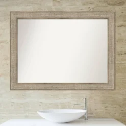 44" X 33" Non-Beveled Trellis Silver Wood Bathroom Wall Mirror - Amanti Art -Avanti Sales Shop GUEST c0b9d490 4c61 4d97 a0c7 b9cf5be3d543