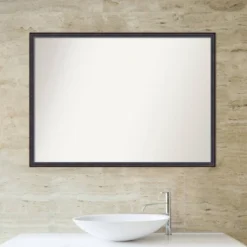 40" X 29" Non-Beveled Scoop Wood Bathroom Wall Mirror Dark Bronze - Amanti Art -Avanti Sales Shop GUEST c52ba5d8 fc3c 406c 9932 b7e3d6a5b022