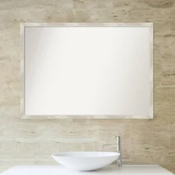 40" X 29" Non-Beveled Crackled Narrow Bathroom Wall Mirror Metallic Silver - Amanti Art -Avanti Sales Shop GUEST c8efcf81 b6b0 490d be4a f8d16da63f38