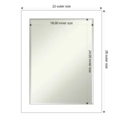 Amanti Art Wedge White Petite Bevel Bathroom Wall Mirror 28 X 22 In. -Avanti Sales Shop GUEST c9b2bd5a 1f2a 4eef b03b aa409fa7a784