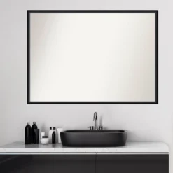 39" X 28" Non-Beveled Lucie Wood Bathroom Wall Mirror Black - Amanti Art -Avanti Sales Shop GUEST cd8c2834 036d 4e16 ae67 ac0f5d2cc3f7