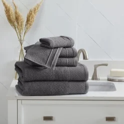 Market & Place Cotton Quick Dry Textured 6-Pack Hand Towel Set -Avanti Sales Shop GUEST cd9206de c588 41dc bc20 7ad07e767fc0