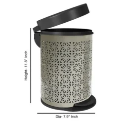 Laser Cut Pewter Step Garbage Trash Can & Toilet Brush Holder With Lid Pewter - Nu Steel -Avanti Sales Shop GUEST cec83356 e6f1 435f 9c7a 53d98ac14f4c