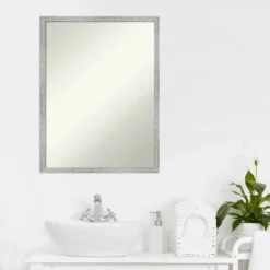 19" X 25" Non-Beveled Shiplap White Narrow Wood Bathroom Wall Mirror - Amanti Art -Avanti Sales Shop GUEST d20498f3 6d2b 4ee3 aaef b90552cecea2