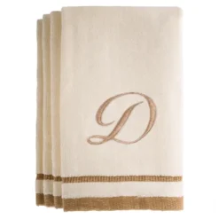 Creative Scents Ivory Fingertip Monogrammed Towels Brown Embroidered -Avanti Sales Shop GUEST d36cbbf3 ea5a 4260 9156 e7b3e4e0826b