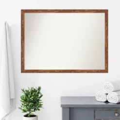 41" X 30" Non-Beveled Fresco Wood Bathroom Wall Mirror Light Pecan Brown - Amanti Art -Avanti Sales Shop GUEST d72aeb0f 2830 4d23 97a0 cad266896922