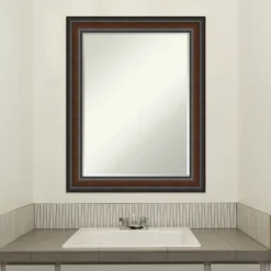 Amanti Art Cyprus Walnut Petite Bevel Wood Bathroom Wall Mirror 28.75 X 22.75 In. -Avanti Sales Shop GUEST d8183f19 c4e3 47d3 9e44 3046b7ab9ab5