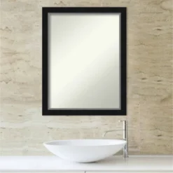 21" X 27" Non-Beveled Eva Narrow Bathroom Wall Mirror Black - Amanti Art -Avanti Sales Shop GUEST d8e88947 339c 422d 89f5 bf302abf9a6b