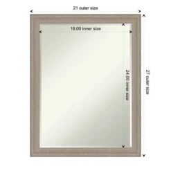 Amanti Art Curve Greywash Petite Bevel Wood Bathroom Wall Mirror 27 X 21 In. -Avanti Sales Shop GUEST d93e6776 e47a 454d a242 7c009456d2ff