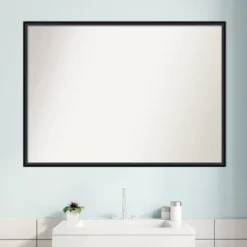 39" X 28" Non-Beveled Lucie Wood Bathroom Wall Mirror Black - Amanti Art -Avanti Sales Shop GUEST dad2dc53 92bd 4cb7 bc84 d504ff7b42b5