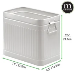 MDesign Metal Rectangle Trash Can Wastebasket, Garbage Bin, Handles -Avanti Sales Shop GUEST dcfc8967 2faf 4012 8645 8dec51d812ac