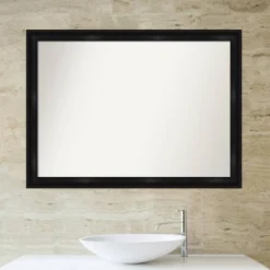 42" X 31" Non-Beveled Grand Narrow Bathroom Wall Mirror Black - Amanti Art -Avanti Sales Shop GUEST dfc822ee 5dd0 4483 9ced 7845f9e0ba54