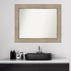 34" X 28" Non-Beveled Trellis Silver Wood Bathroom Wall Mirror - Amanti Art -Avanti Sales Shop GUEST e03b700a 4c7f 414d 8e89 e2aef6cfac61