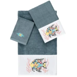 Set Of 3 Feliz Embroidered Towels - Linum Home Textiles -Avanti Sales Shop GUEST e27d9bee cc26 431b aab7 1be1650d7b40