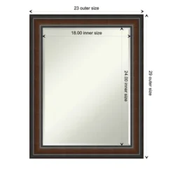 Amanti Art Cyprus Walnut Petite Bevel Wood Bathroom Wall Mirror 28.75 X 22.75 In. -Avanti Sales Shop GUEST e6c1c81b 91a6 46aa bfb5 6e45d083d639