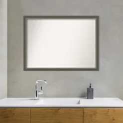 41" X 30" Non-Beveled Domus Wood Bathroom Wall Mirror Dark Silver - Amanti Art -Avanti Sales Shop GUEST eb6c09ff a811 4d0c 861d 5226a73a11e7