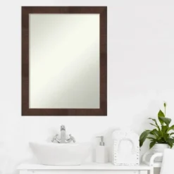 21" X 27" Non-Beveled Wild Wood Brown Narrow Bathroom Wall Mirror - Amanti Art -Avanti Sales Shop GUEST ee0ca0f9 e1f0 4e84 b0a5 a2700026e1b7