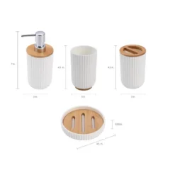 4pc Ribbed Bath Accessory Set White - Kralix -Avanti Sales Shop GUEST ee1f731c 1c2f 48c5 ae6a ed04df91a818