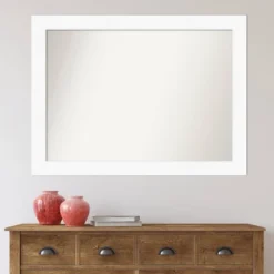 44" X 33" Non-Beveled Cabinet Bathroom Wall Mirror White - Amanti Art -Avanti Sales Shop GUEST f3a32a86 5155 4e71 bf1f 314191735eeb