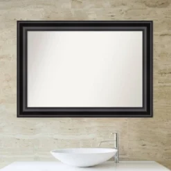 42" X 30" Non-Beveled Grand Bathroom Wall Mirror Black - Amanti Art -Avanti Sales Shop GUEST f6b2dda8 9b8e 4bd9 afec b5d37db42081