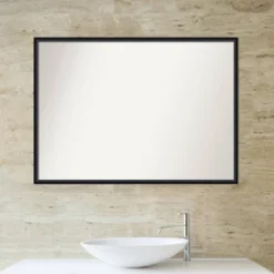 39" X 28" Non-Beveled Lucie Wood Bathroom Wall Mirror Black - Amanti Art -Avanti Sales Shop GUEST f741c7ba 6af4 45f4 8ba8 659e2f17a831