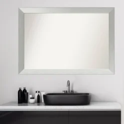 40" X 28" Non-Beveled Wood Bathroom Wall Mirror Brushed Sterling Silver - Amanti Art -Avanti Sales Shop GUEST f8fbca87 70bf 4499 b177 e741d96756eb