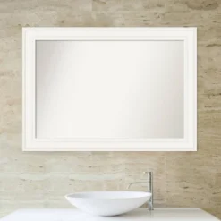 42" X 30" Non-Beveled Ridge White Bathroom Wall Mirror - Amanti Art -Avanti Sales Shop GUEST fb382691 28fc 4156 95ab fcb73e018c5a