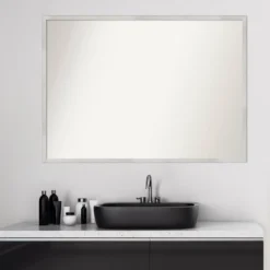 40" X 29" Non-Beveled Svelte Silver Wood Bathroom Wall Mirror - Amanti Art -Avanti Sales Shop GUEST fb742873 f026 4d0f ab64 527a6bb9e494