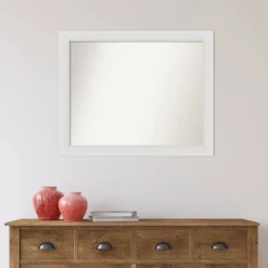 32" X 26" Non-Beveled Flair Narrow Bathroom Wall Mirror Soft White - Amanti Art -Avanti Sales Shop GUEST fea2b8d0 f1e5 477f 8370 0bc129cf3893